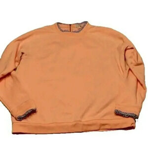 J.Crew Factory Ruffled Collar Pink Sweatshirt Size XL